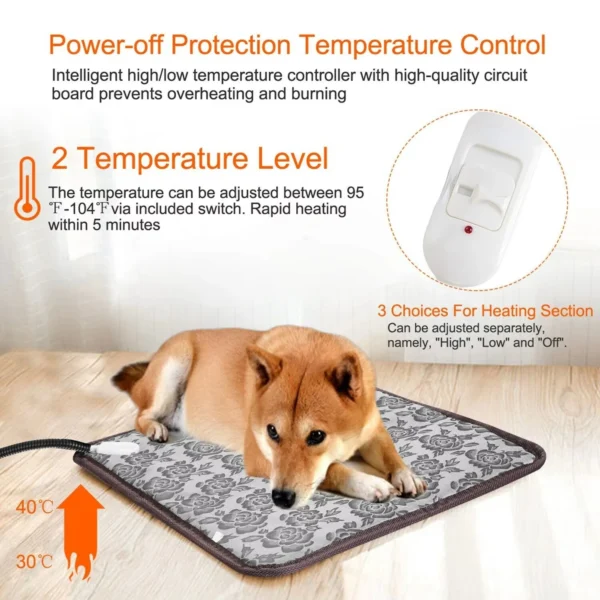 Pet Heated Mat Dog Temperature Adjustable Dog Heating Pad Waterproof Electric Heating Pad Timer Dog Sleeping Supply waterproof ﻿ - Image 2