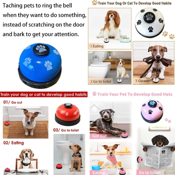 Pet Training Bell Food Reminder Feeding Bell Training Interactive Toys Improve Pet Intelligence Button Speaker Pet Toys Bell For - Image 3