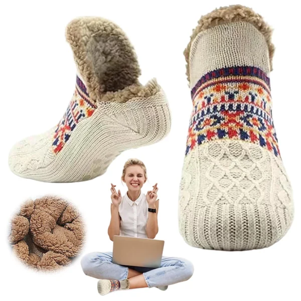 Men Women Winter Indoor Home Slippers Socks Non Slip Bedroom Sleeping Sock Soft Thermal Slipper Socks for Christmas - Image 3