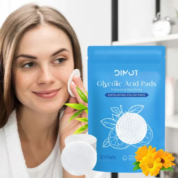 DIMOT Glycolic Acid Cotton Pads Shrink Pores Blackhead Removal Oil Control Acne Treatment Exfoliating Moisturizing Facial Care - Image 5