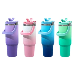 40oz Insulated Gradient Tumbler Leak Proof Reusable Travel Mug Stainless Steel Thermal Water Tumbler Cup for Cold Hot Beverages