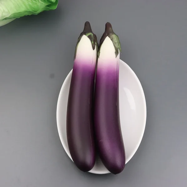 Artificial Eggplants Simulation Fake Vegetable Lifelike Artificial Eggplants Photo Props Vegetable Food Model Home Decoration - Image 3