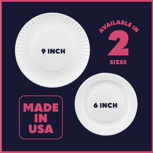 Small Paper Plates [100Pack] 6Inch Round White 6 Inch Paper Plates Lightweight Uncoated Disposable Plates For Crafts Events Pro - Image 4