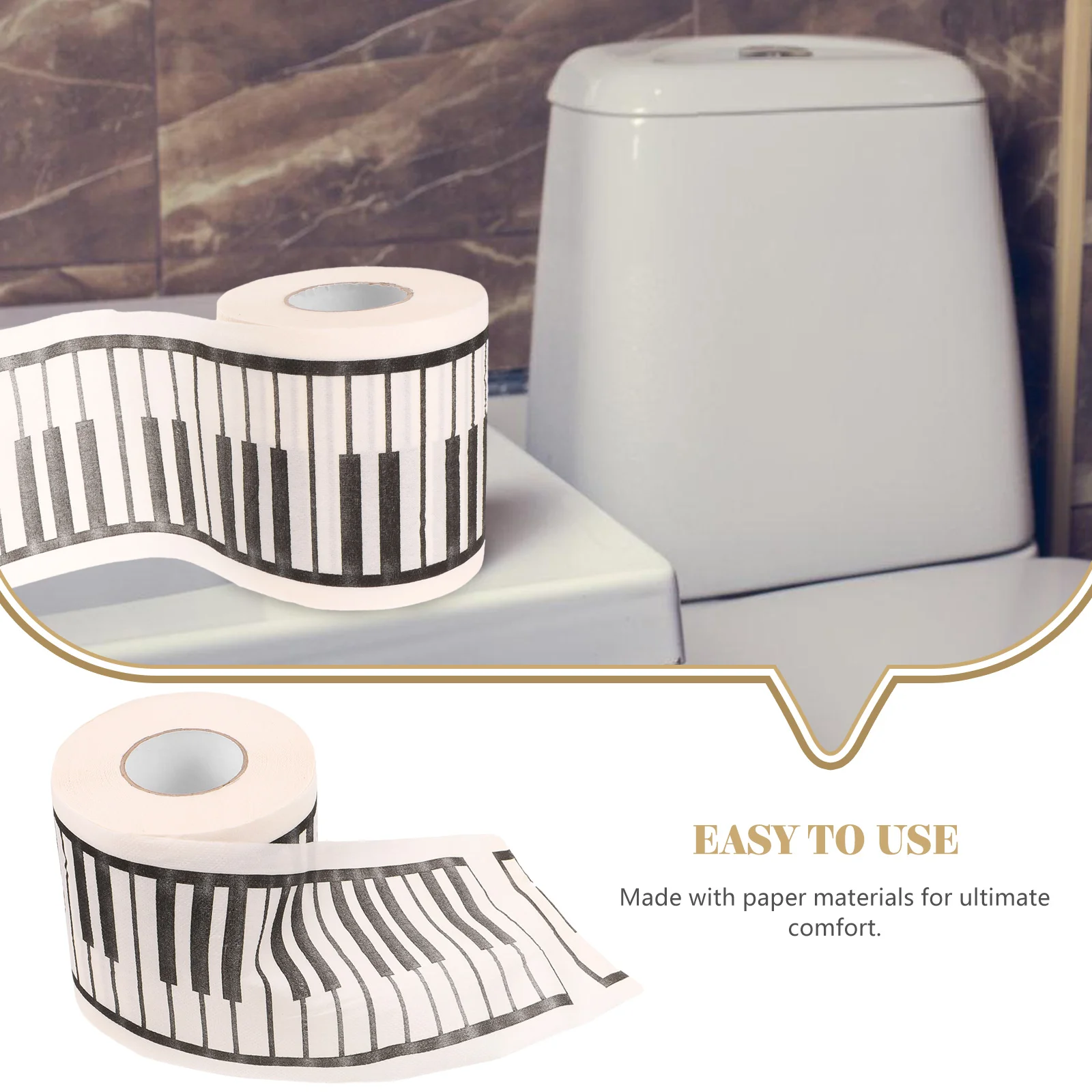 Piano Printing Toilet Paper Soft Gentle Musical Bathroom Tissue Roll Piano Pattern Sanitary Paper Comfortable Tp - Image 2