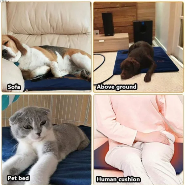 PET Dog Heating Pad,Indoor Pet Heating Pads for Cats Dogs with Chew Resistant Cord, Long-Time Working Electric Pet Heated Mat - Image 3
