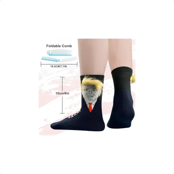 Trump Socks with Hair Funny Trump 2024 Socks Unisex 1 Pair American Themed Gift - Image 5