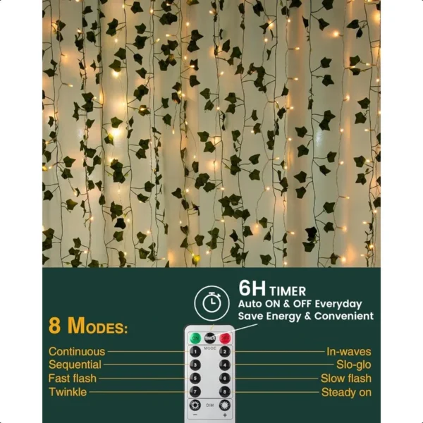 84Ft 12 Pack Artificial Ivy Garland Fake Plants Ivy Vines Leaves with CE Certified 80 LED String Lights Hanging Ivy Lights for - Image 3