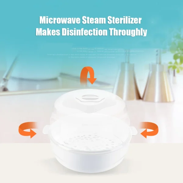 Microwave Bottle Sterilizer Steam Sterilizer Fits 6 Baby Bottles for Baby Bottles Pacifiers Cups Disinfect in 2-6 Minutes - Image 6