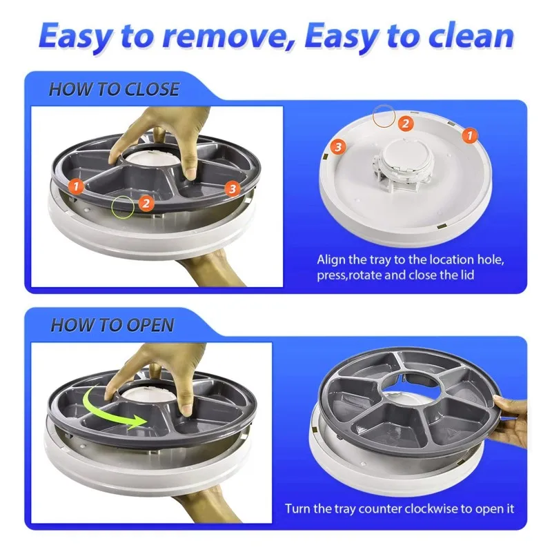 Automatic Pet Feeder Timing Feeder 6 Meals 6 Grids Cat Dog Electric Dry Food Dispenser Accessories Smart Control Pet Feeder - Image 5