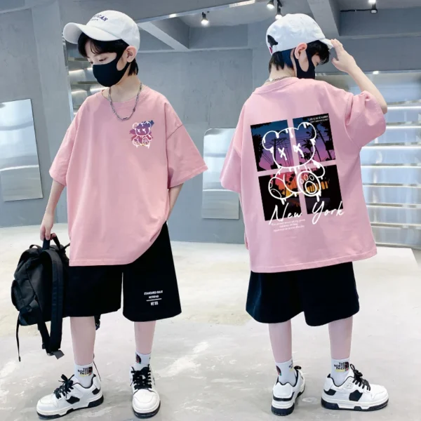 Korean Children's Clothes 2025 Summer Tops Art New York City Graphic T Shirts Cotton Baby Boys Short Sleeves Shirt Kids Clothes - Image 6