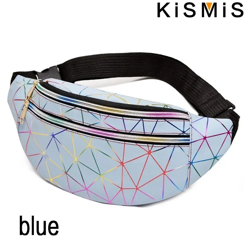 KISMIS Holographic Waist Pack Bags for Women Glitter Fanny Pack Waterproof Belt Bag Fashion Laser Waist Pack Phone Pouch - Image 11
