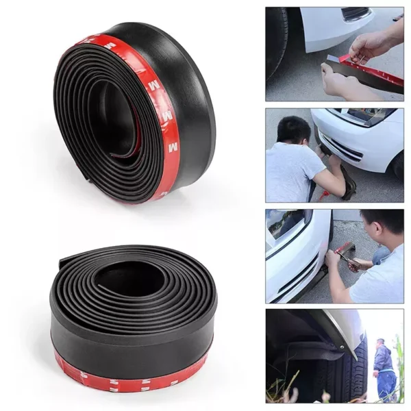 Universal Car Front Bumper Lip Splitter Spoiler Rubber Skirt Protector BodyTrim Bumper Lip Strip Car Side Lip Exterior Mouldings - Image 6