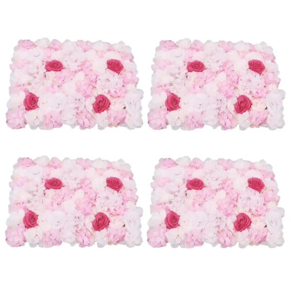 4PCS Silk Flower Panels for Wall Decor – Artificial Flowers for Wedding & Party Backdrop fake plants - Image 6