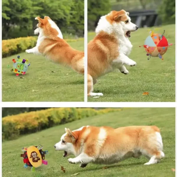 Plush Dog Vocal Toy Ball Funny Interactive Pet Toys with Bells Cleaning Tooth Chew Toy For Small Large Dogs Cats Puppy Plaything - Image 6