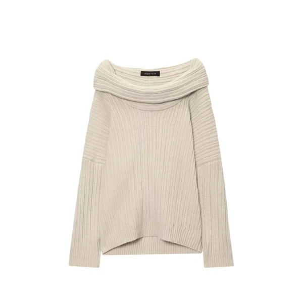 Women's Sweater 2025 New Fashion Summer Slouchy Off-the-shoulder Knit Sweater for Women Casual Chic Ladies Knit Sweater - Image 8