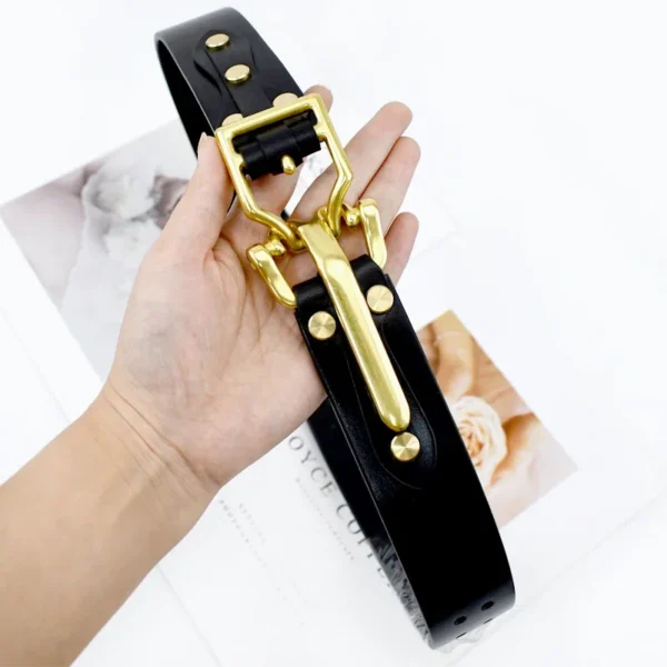 40mm Belt Buckle for Men Solid Brass Cavalry Waistband Buckles Rivet Screws Belts Clip Clasp Leather Band Head  Hook Accessories - Image 6
