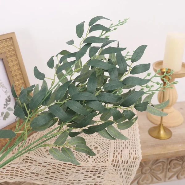 50cm Artificial Plants Leaf Green Long Branch Fake Eucalyptus Flower Arrangement Accessories Wedding Home Decoration Fake Floral - Image 8