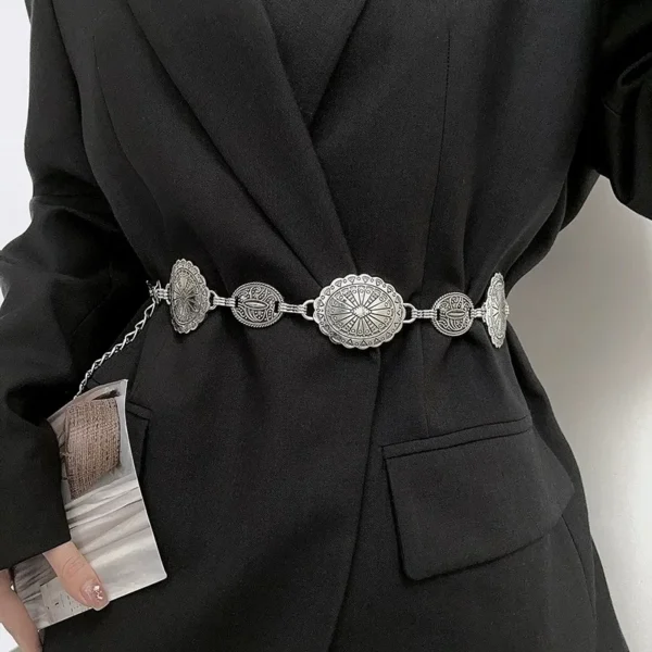 Belt for women 2024 new item, niche design, decorative waist chain, versatile retro matching, dress, jeans, belt - Image 4