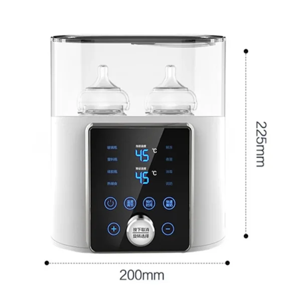 Multi function Baby Bottle Warmer Heater Sterilizer 8-in-1 Fast Milk Warmer with Timer Breast Milk or Formula Fits 2 Bottles - Image 3