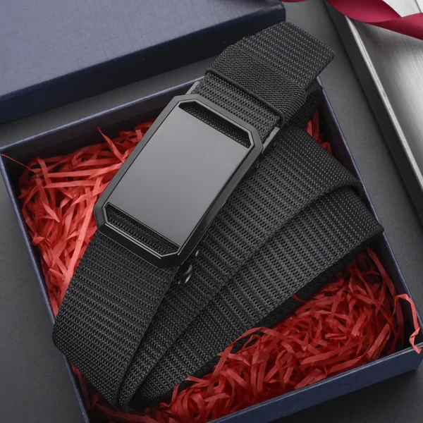 Men's Nylon Braided Belt Automatic Buckle Daily Commute Outdoor Multifunctional Breathable Lightweight Belt