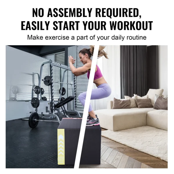 VEVOR 3 in 1 Foam Plyometric Jump Box Jumping Exercise Jumping Trainer Agility Anti-Slip Fitness  Step Up Box Home Gym Training - Image 6