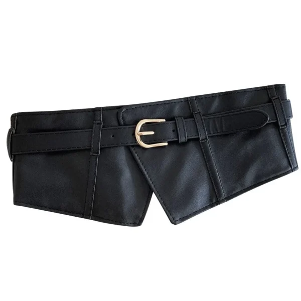 Belt women fashion with dress overcoat design elastic elastic elastic belt black niche with wide version of the belt - Image 5
