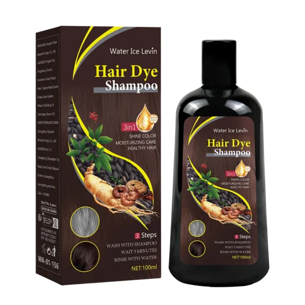 New Hair color shampoo 3 in 1 makes hair instantly from white to brown natural hair color protective sleeve for women 100ML - Image 8