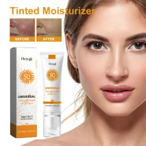 Hoygi Face Sunscreen Foundation Cream Outdoor Protects Face Sunblock Moisturizing Glowing Repair Damaged Skin Spf50+ Cream