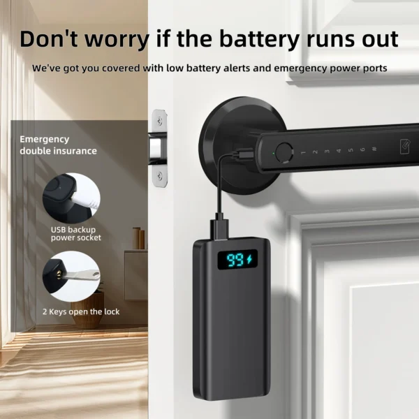 Viladepot Smart Lock Fingerprint Door Lock App Control Passcode Unlock Electronic Touchscreen Keypad - Image 4