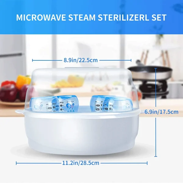 Microwave Steam Steriliser for Baby Bottles High Temperature Microwave Steam Nipple Sterilizer Baby Bottle Holder Storage - Image 6