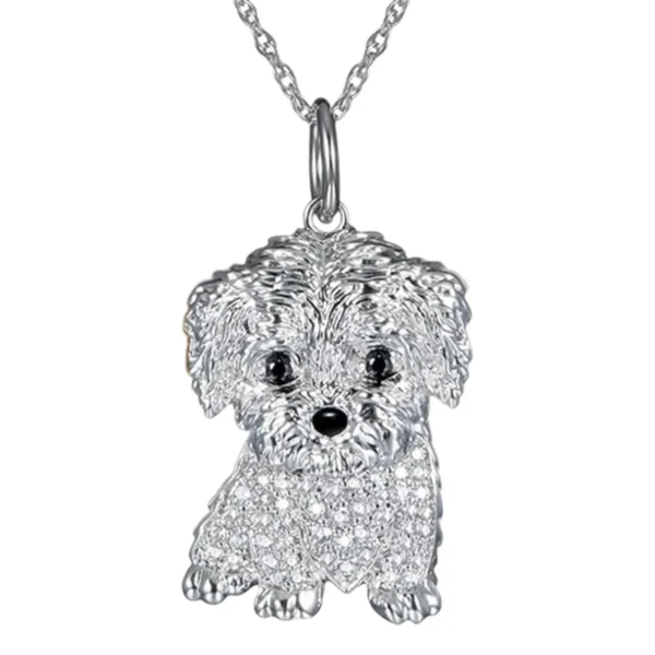 Exquisite Cute Poodle Pendant Necklace Fashion Women's Pet Dog Jewelry Animal Accessories Elegant Party Gifts for Dog Lovers - Image 9