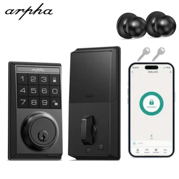 Arpha Smart Lock D100 Smart Keyless Door Lock Electronic Lock with 100 Codes Keypad Deadbolt Door Lock 16 Anti-Peeping Passwords - Image 7