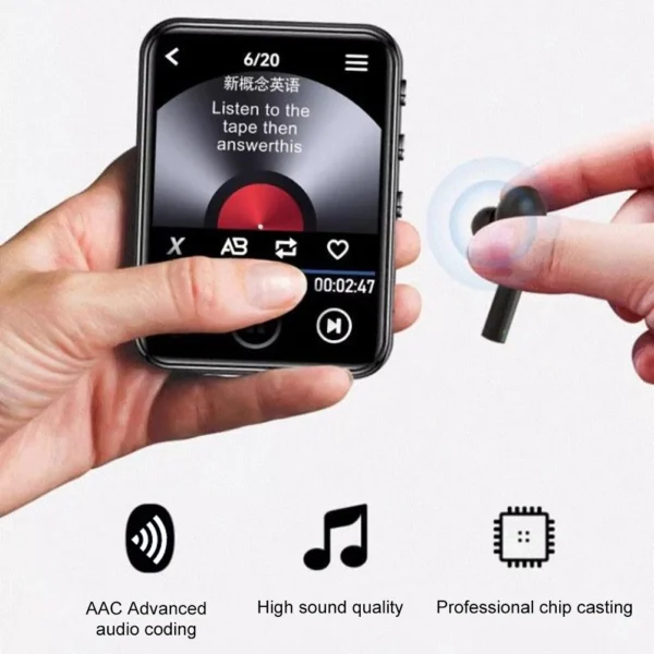 MP3 MP4 Player Lossless Music Player Full Touch Screen Bluetooth-Compatible Voice Recorder with Speaker FM/E-book/Recorder - Image 4