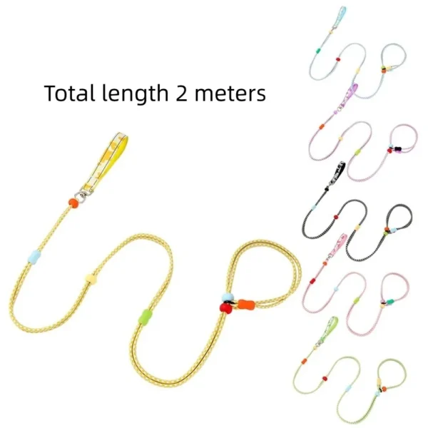 Adjustable Dog Harness and Leash Anti-Pull Nylon Dog Collar Leash Comfortable Reflective P Chain Leash Outdoor Walking - Image 6