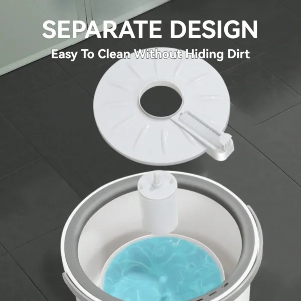 Lazy Hands-free Washing Sewage Separation Mop Microfiber Spin Mop and Bucket Set Floor Cleaning System Hands-free Self-wringing - Image 4