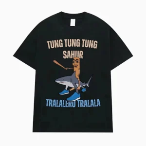 Tralalero Tralala Tung Tung Tung Sahur Bombardiro Crocodilo Funny Meme T-shirt Men Women's Fashion Gothic Vintage T-shirts Male