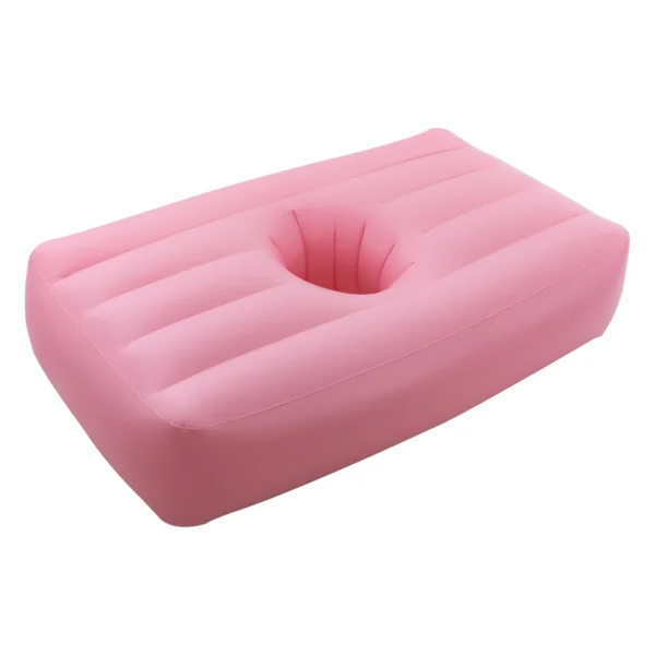 (Pink) PVC Inflatable Bed Mattress, Post Surgery Recovery Bed with Hole & Electric Air Pump, for Post-Surgery Recovery, Outdoor - Image 5