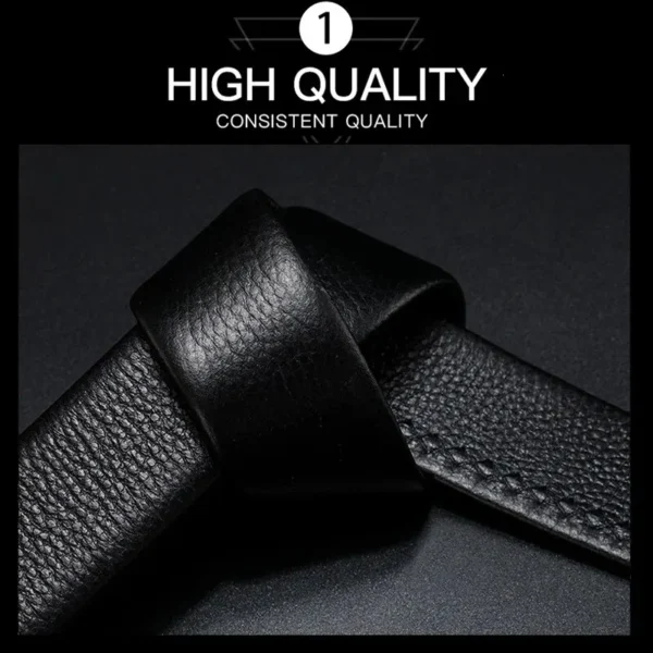 Men Leather Belt Metal Car Automatic Buckle Work Belt High Quality Men 120cm Leather Belt Business - Image 2