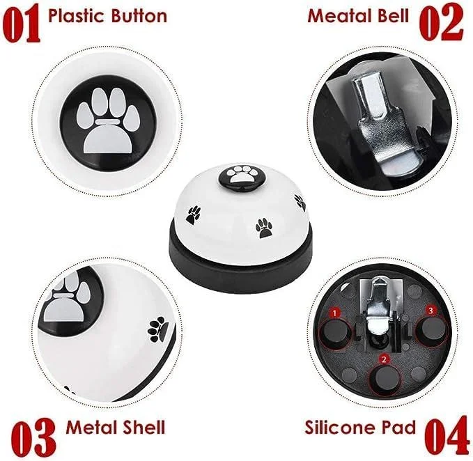 Dog Doorbells, 1 Pcs Metal Bell Dog Training with Non Skid Rubber Bottoms Dog Door Bell for Potty Training Clear Ring Pet Tool - Image 2