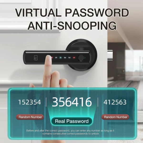 Viladepot Smart Lock Fingerprint Door Lock App Control Passcode Unlock Electronic Touchscreen Keypad - Image 2