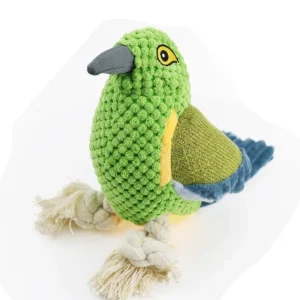 Pet Squeaky Toy Dog Toys Bite Resistant Plush Parrot Shaped Dog Rope Toys Chew Toy with Sound