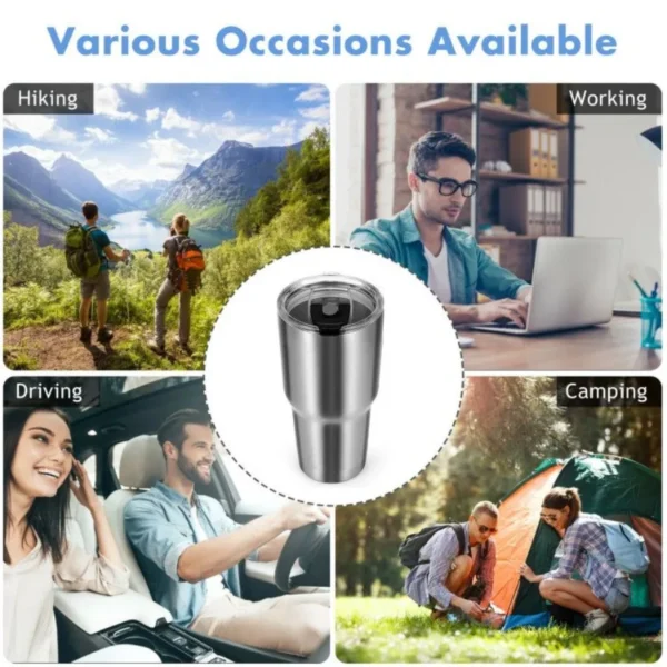 30oz Stainless Steel Tumbler Cup Double Wall Vacuum Insulated Mug with Lid - Image 2