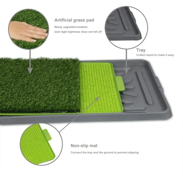 Pet Dog Toilet Dog Potty Pan Artificial Grass Pee Pad Anti-Splash Removable Large Dog Urinal Puppy Kitten Urine Cleaning Tool - Image 3