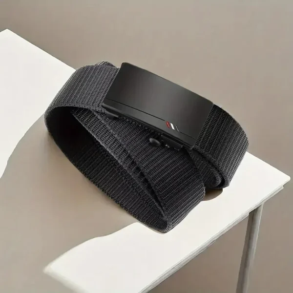 Men's Outdoor Leisure Sports Belt, Desdentado liberação rápida, fivela automática, preto, qualidade - Image 5