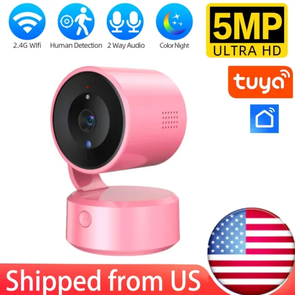 5MP Tuya Wifi One-Touch Call Camera Indoor  Security IP Camara Two Way Audio Mini Baby Monitor PIR Auto Tracking Surveillance - Image 7