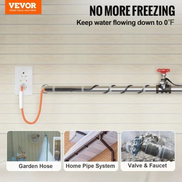 SelfRegulating Pipe Heating Cable 15FT 5W FT Heat Tape with Thermostat - Image 2