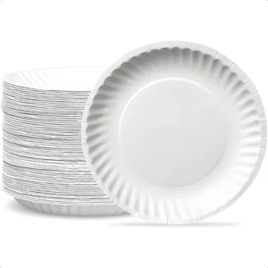 White 6" Paper Plates 80 Count
