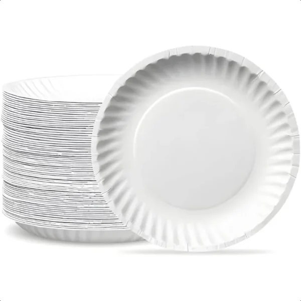 White 6" Paper Plates 80 Count
