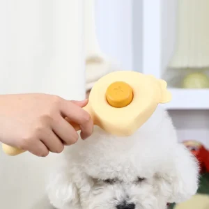 1pc Self-Cleaning Pet Grooming Comb - Gentle Deshedding Brush for Cats & Dogs, Durable Plastic Bristles