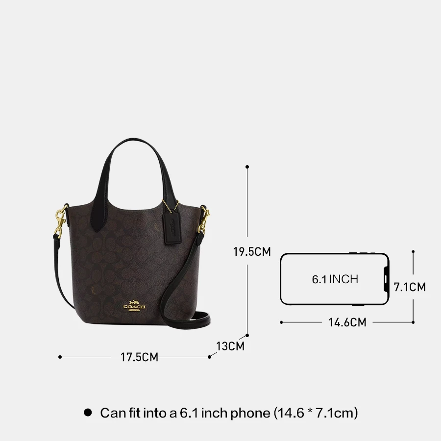 Coach Hanna Bucket Bag In Signature Canvas Crossbody Bags For Women Ladies Handbag Casual Purses - Image 4
